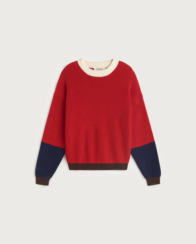 Jersey rojo algodón orgánico Carmen sostenible silueta - 1