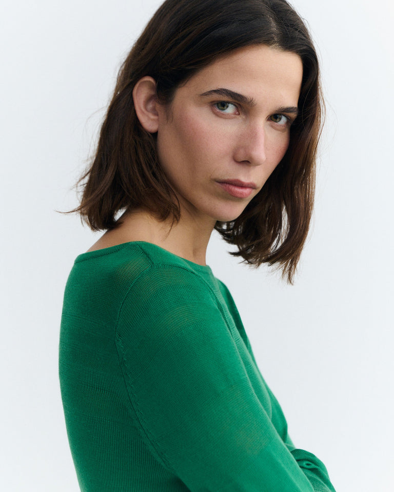 Jersey rayas semitransparente verde Raven sostenible - 3