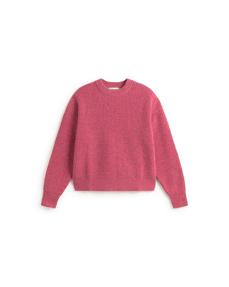 Jersey lana merino rosa Carmen sostenible silueta - 1