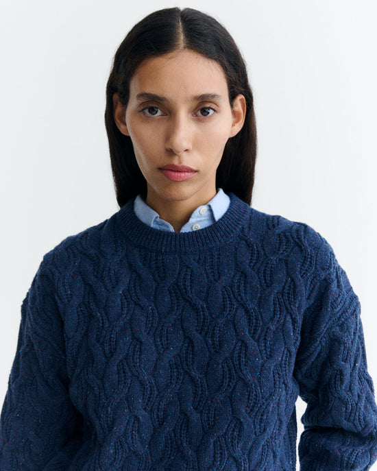 Jersey lana merino azul Carmen sostenible - 3