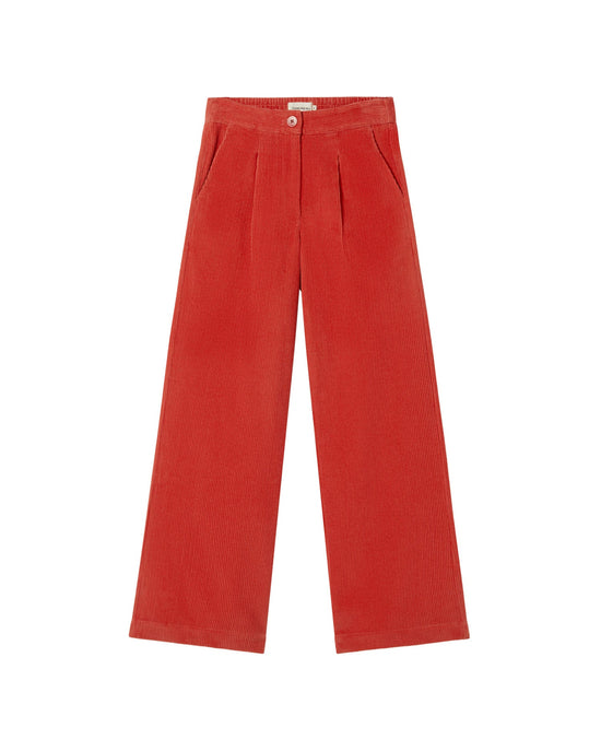 Pantalón rojo pana Manolita sostenible - silueta 1