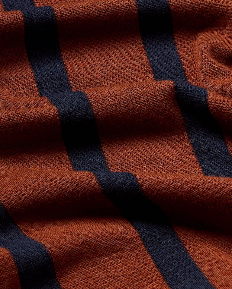 Pantalón marrón rayas navy Betty sostenible - silueta 2