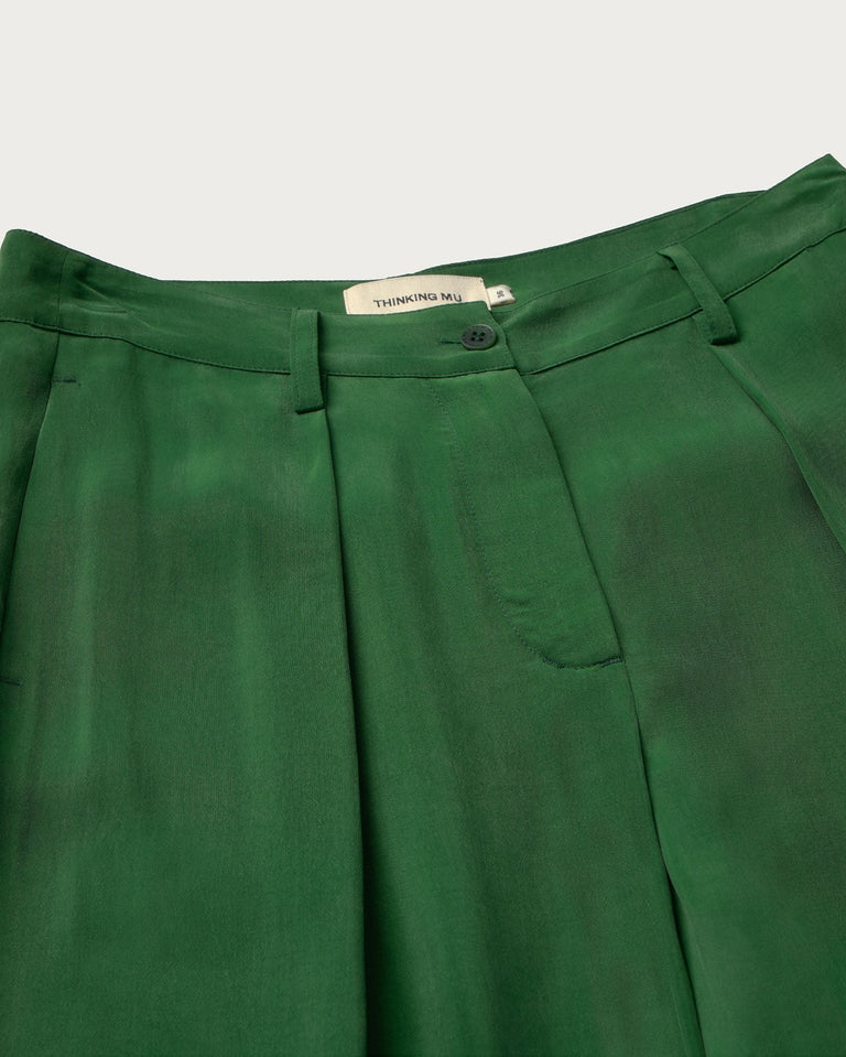 Pantalón verde cupro Cirila sostenible-silueta-3