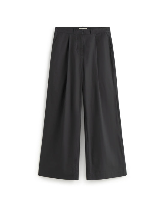 Pantalón popelin wide leg azul Patty sostenible silueta - 1