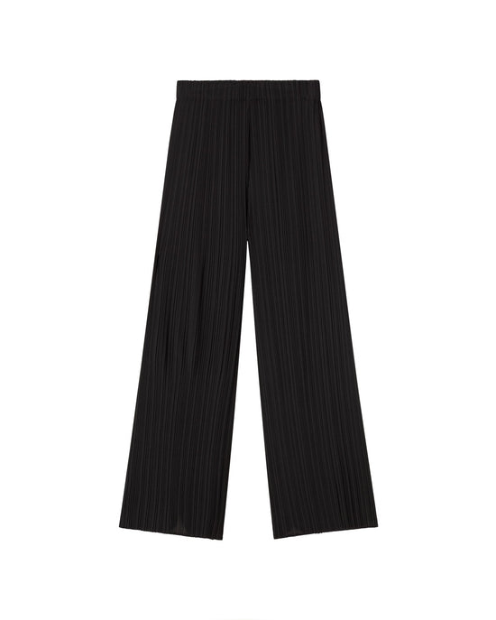 Pantalón negro plisado Maro sostenible  - silueta 1