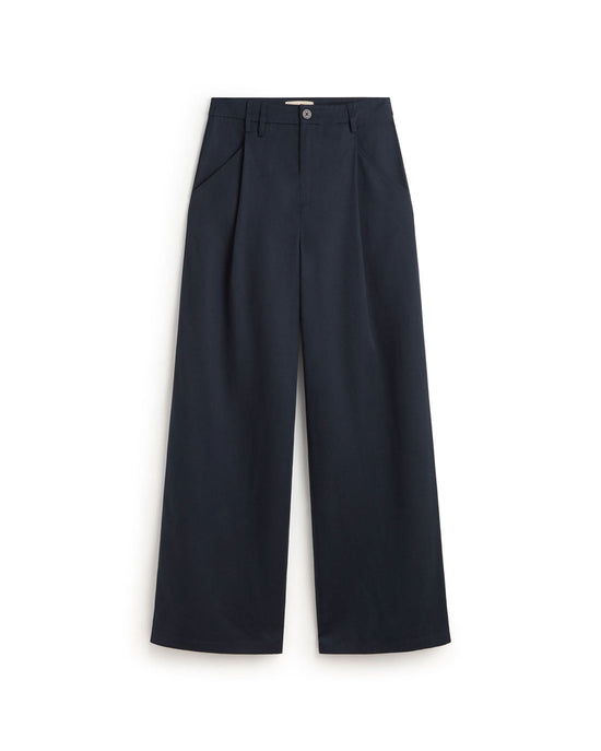 Pantalón wide leg pinza azul Molly sostenible silueta - 1