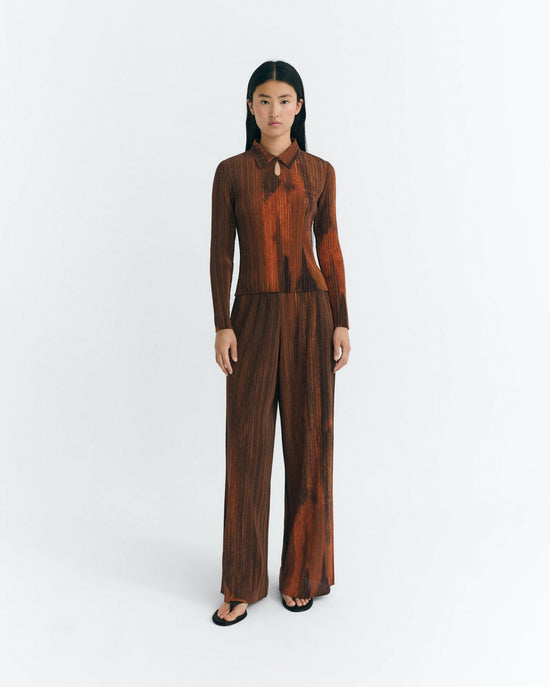 Pantalón relaxed plisado naranja Maro sostenible - 2