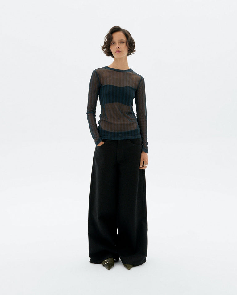 Pantalón wide leg negro Hedda sostenible - 2