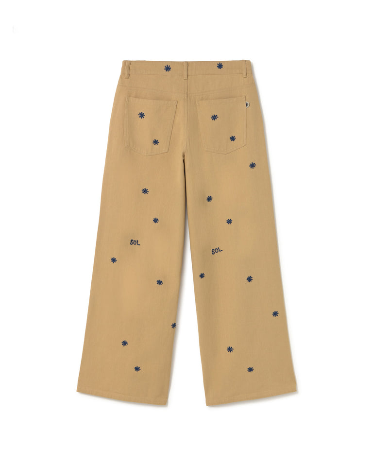 Pantalón beige sol chain Hedda sostenible- silueta 3