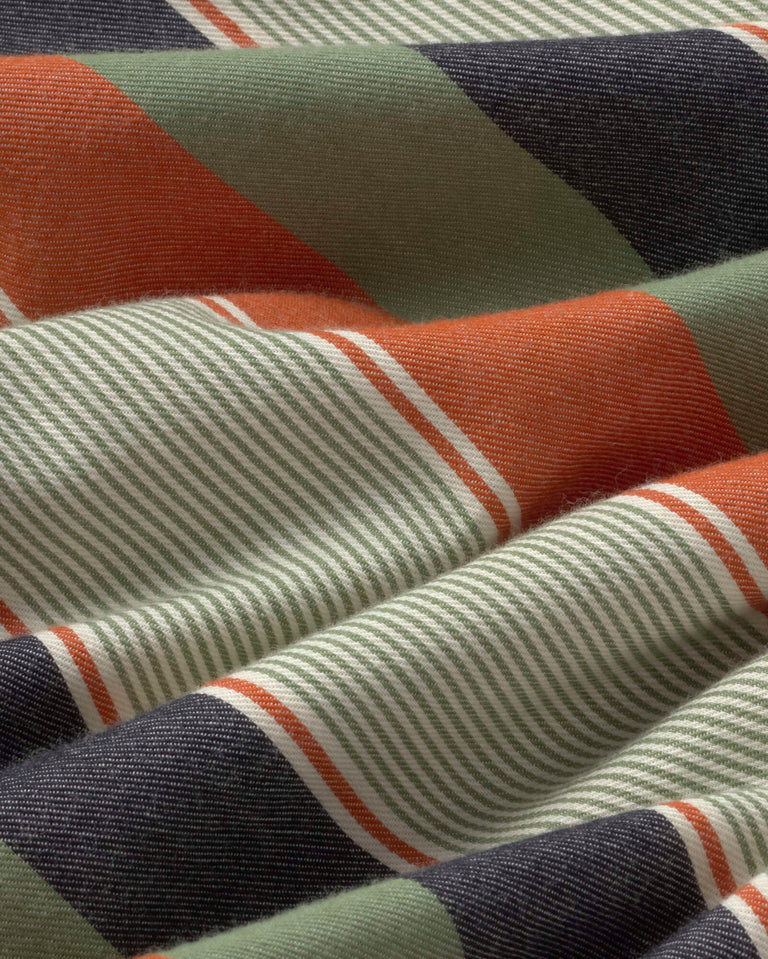 Pantalón wide leg tiro bajo rayas multicolor Pat sostenible silueta - 2