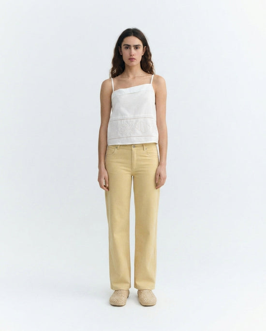 Low-rise striped yellow trousers Kettan