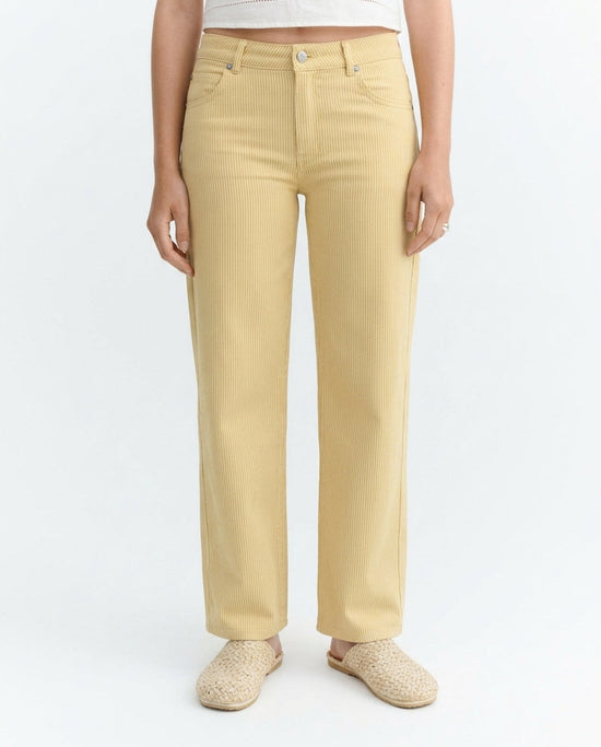 Low-rise striped yellow trousers Kettan