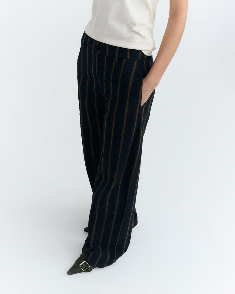 Pantalón recto seersucker rayas Serena sostenible - 2