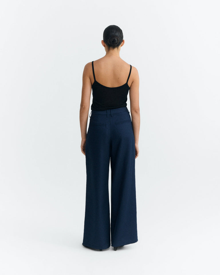 Pantalón wide leg azul hemp Molly sostenible - 4