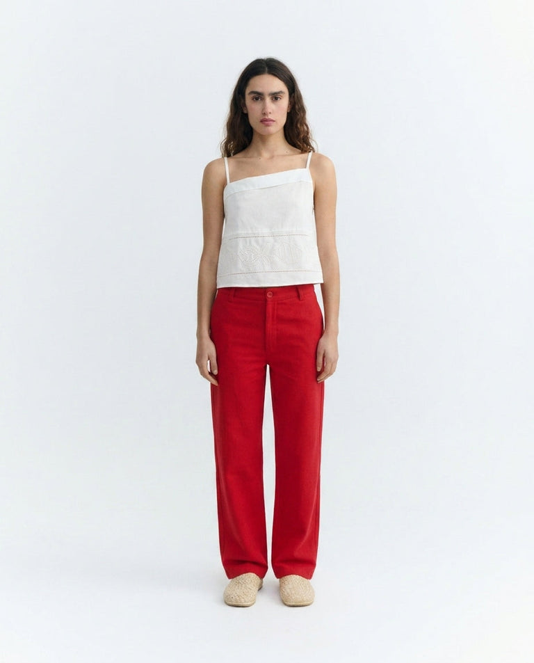 Pantalón tiro alto rojo Karina - sostenible - 1.1