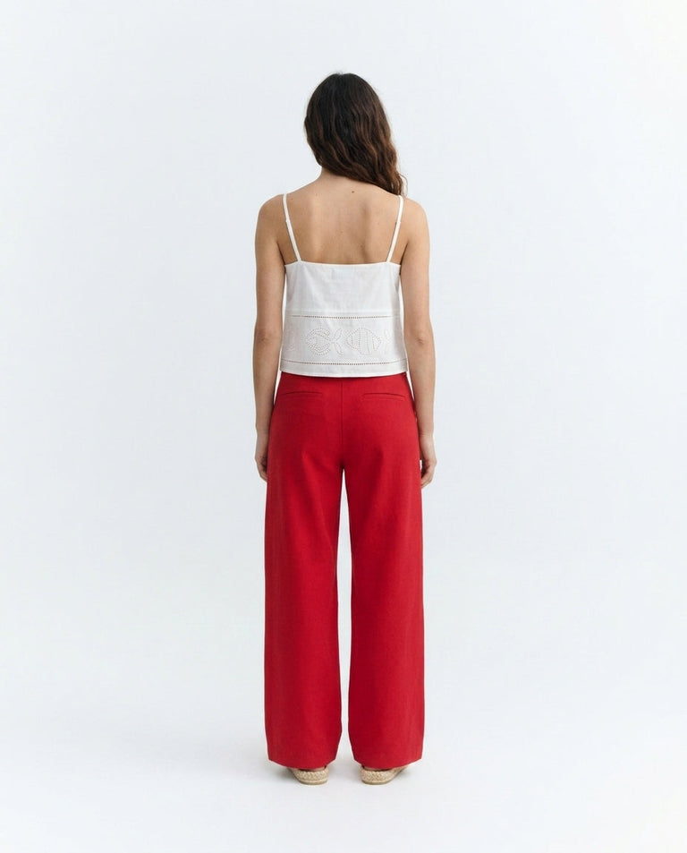 Pantalón tiro alto rojo Karina - sostenible - 2.1