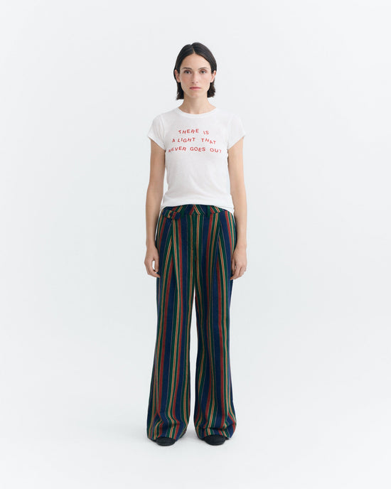 Pantalón wide leg tiro bajo rayas Patricia sostenible - 1