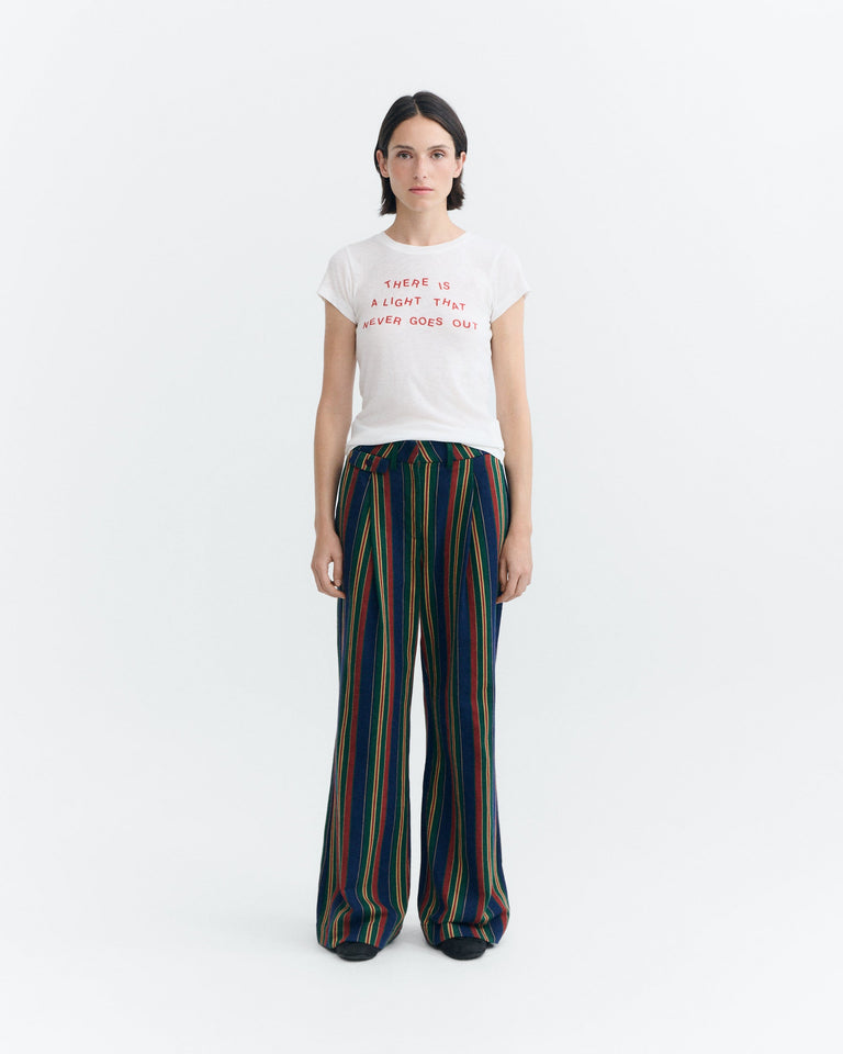 Pantalón wide leg tiro bajo rayas Patricia sostenible - 1