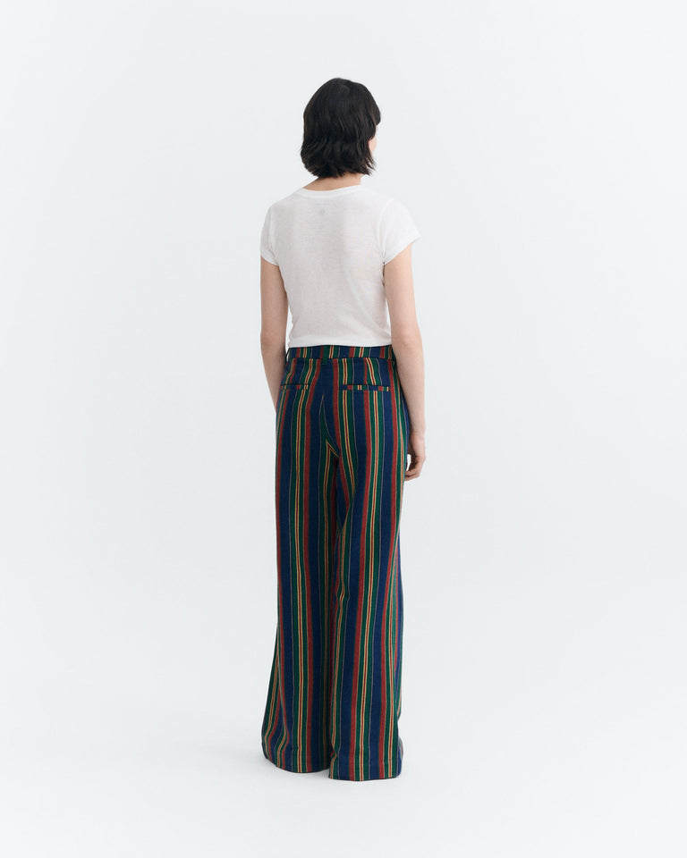 Pantalón wide leg tiro bajo rayas Patricia sostenible - 4