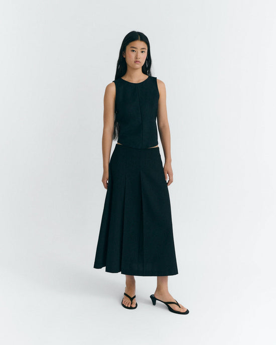 Falda midi lana fina Bahia sostenible - 2