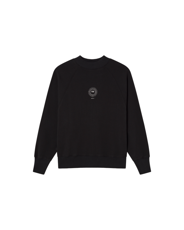 Sudadera negra New sol sostenible  - silueta