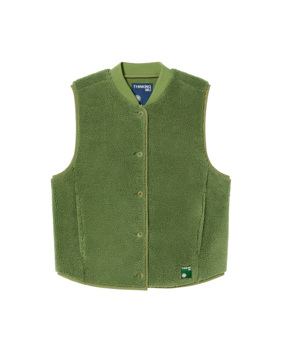 Chaleco verde borreguito Jay sostenible - silueta 2