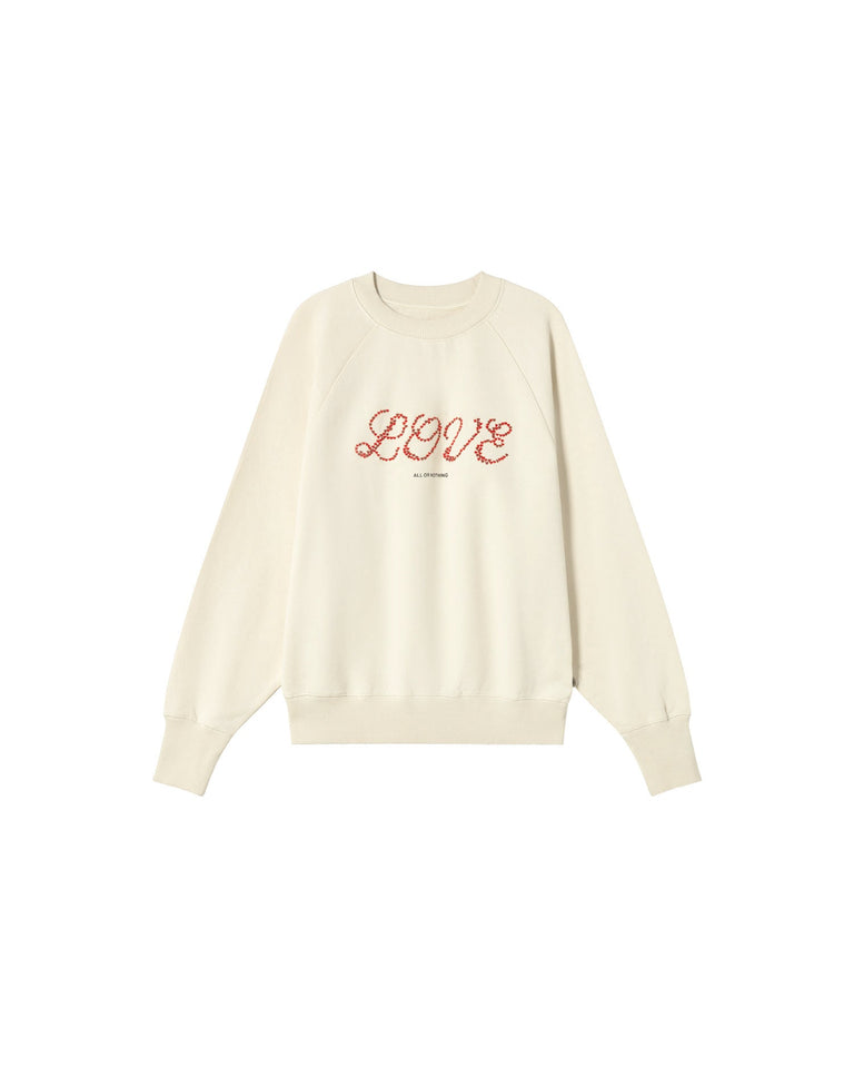 Sudadera blanca love heart Bonnie sostenible - silueta 1