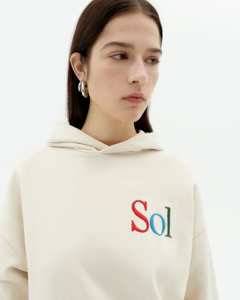 Sudadera capucha blanca sol type Valeria sostenible-3