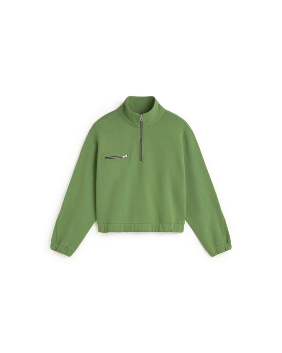 Sudadera verde Pippa sostenible silueta - 1