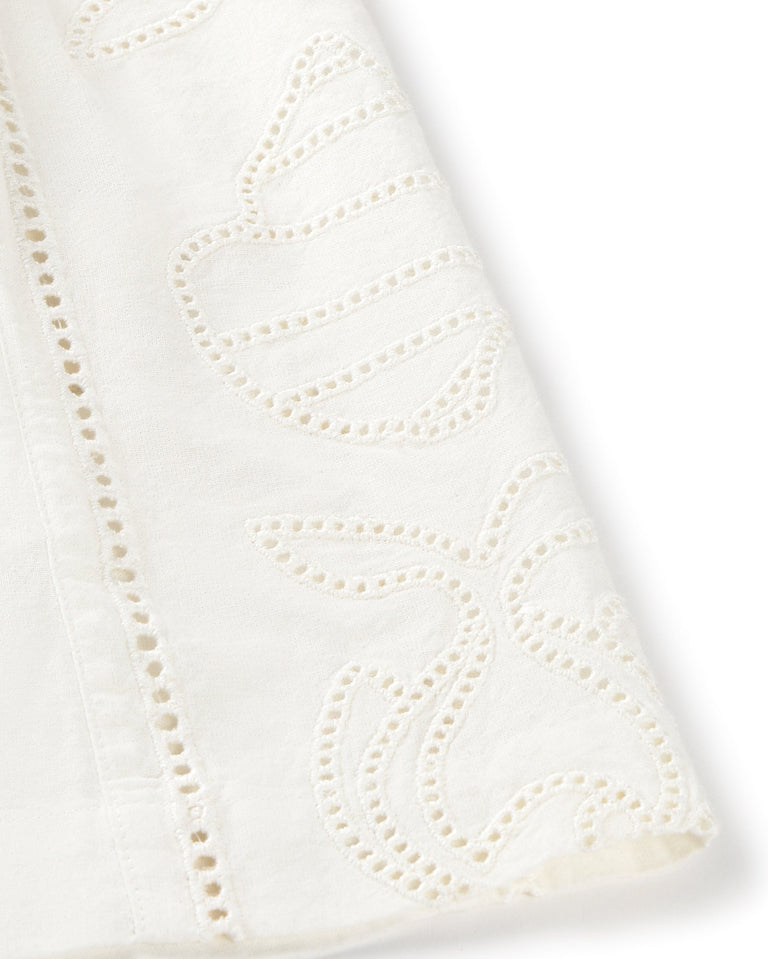 Shorts blanco bordado Geranio sostenible silueta - 2