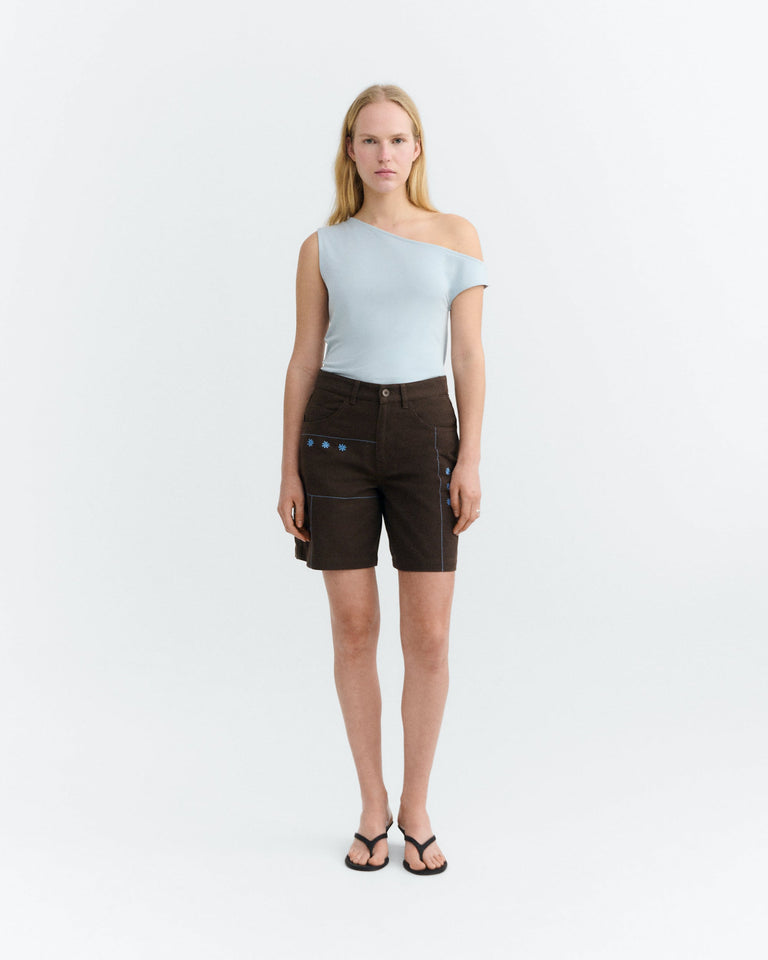 Shorts bordado a mano sole mio Luisa sostenible - 1