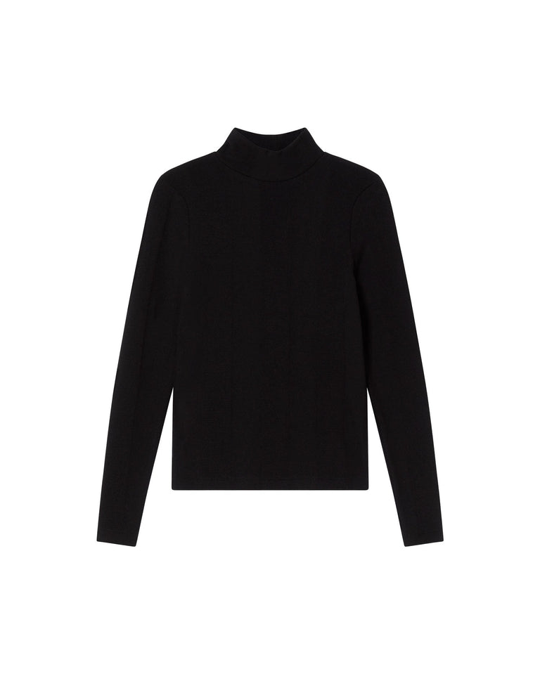 Top negro lana Ellen sostenible - silueta 1