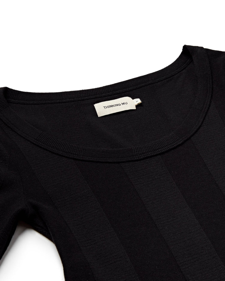 Top negro lana Casilda sostenible - silueta 3