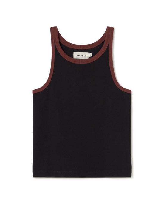 Top negro contraste Harriet sostenible - silueta 1