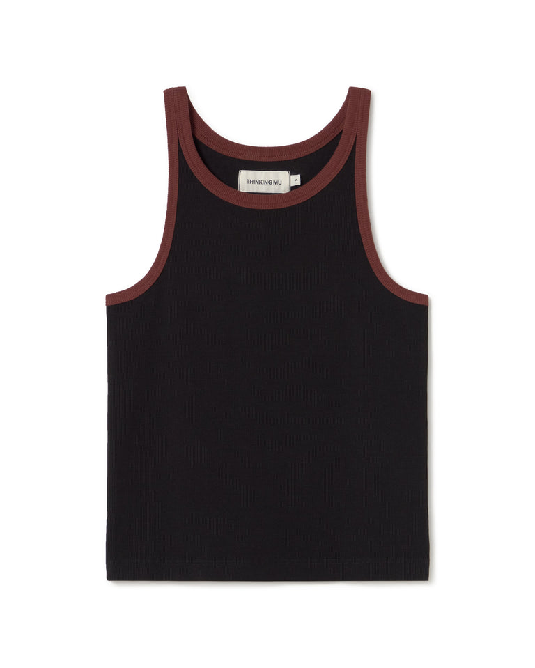 Top negro contraste Harriet sostenible - silueta 1