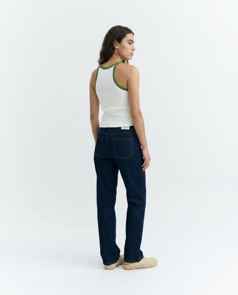 Top halter blanco contraste verde Harriet sostenible - 1.3