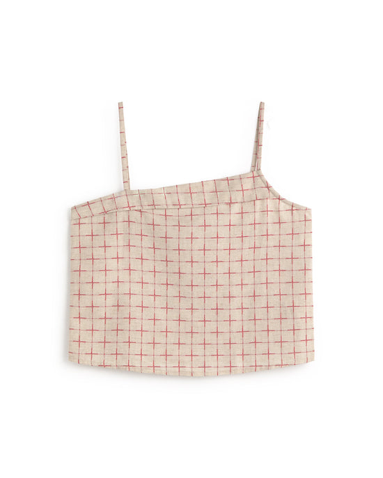 Top estampado cuadros lattice Raida sostenible silueta - 1