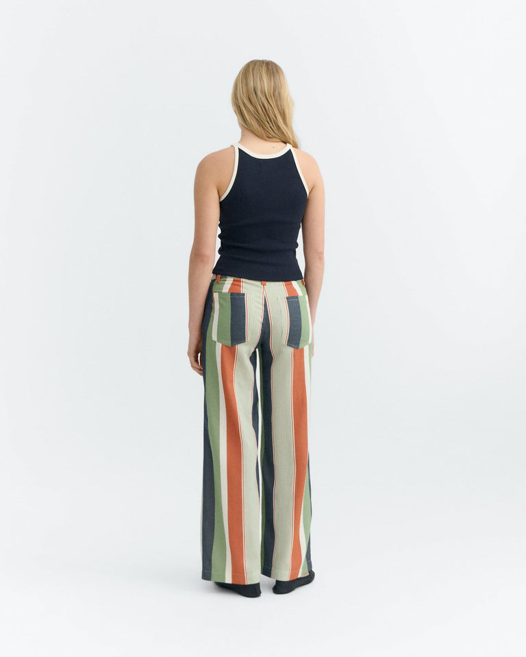 Top halter navy contraste blanco Harriet sostenible - 5