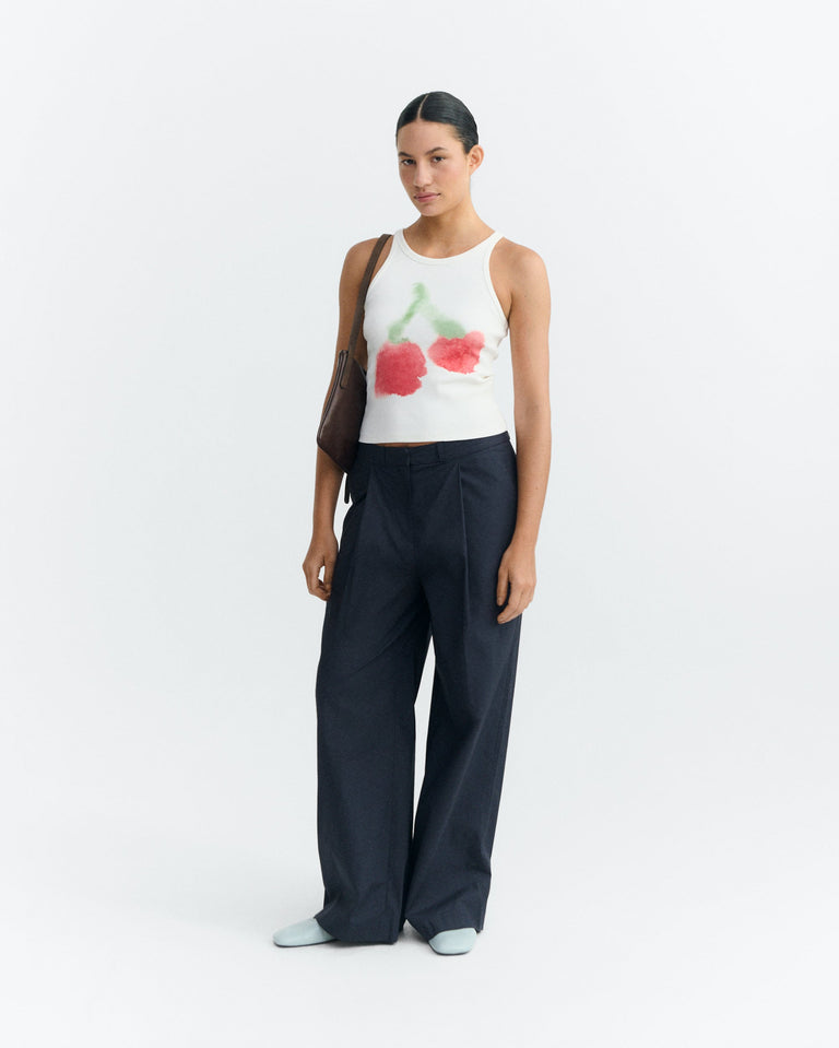 Top halter blurry cherry Harriet sostenible - 1