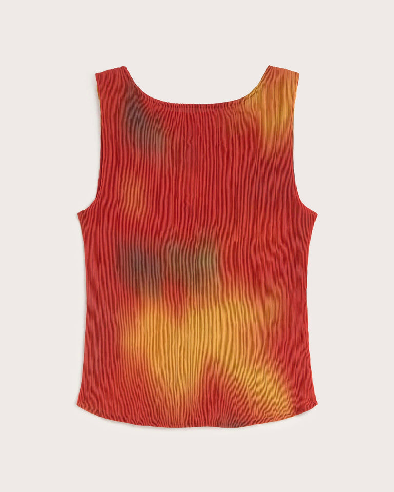 Top plisado rojo flowers Dora sostenible silueta - 1