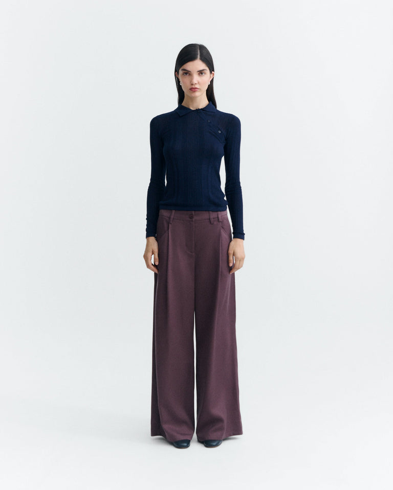 Top punto navy cashmere Dante sostenible - 1