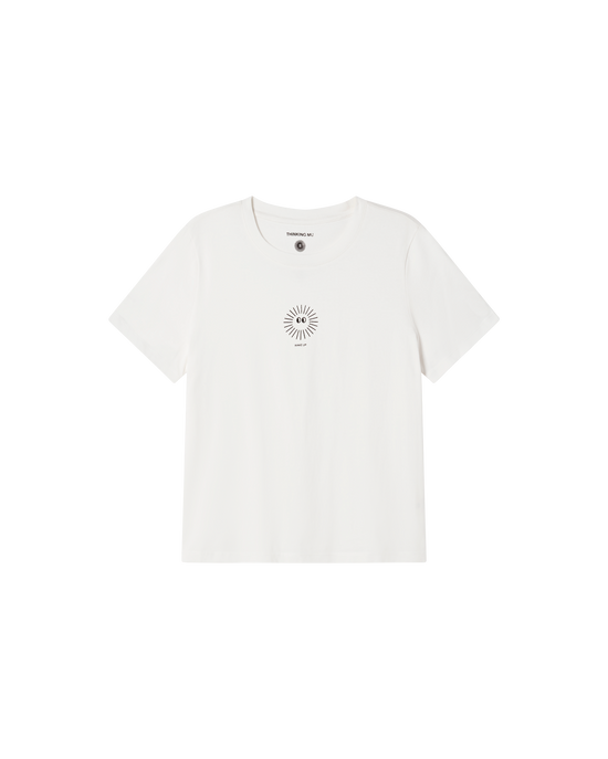 Camiseta blanca soleil Ida sostenible  - silueta