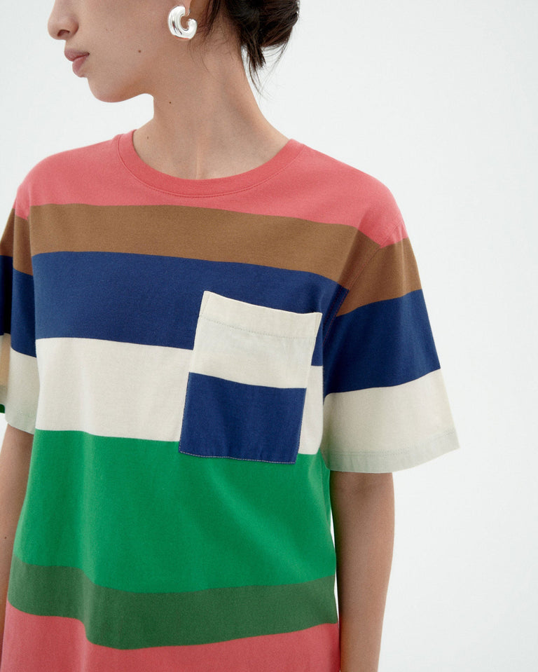 Camiseta rayas multicolor Lucia sostenible-3