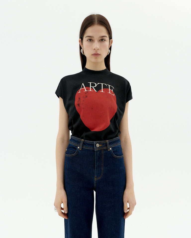 Camiseta negra art love Volta sostenible-1