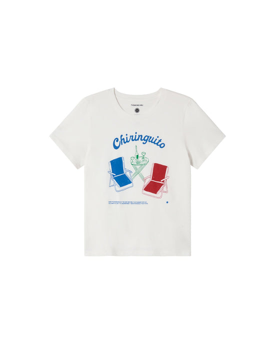 Camiseta blanca chiringuito Ida sostenible - silueta 1