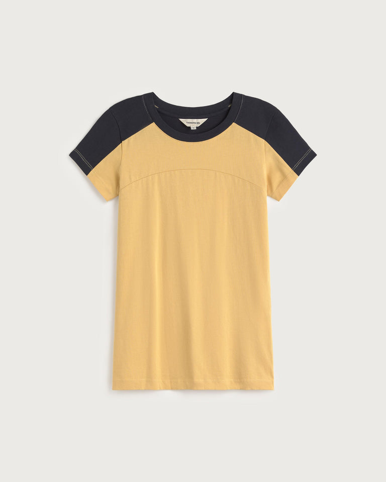Camiseta slim amarilla Selma sostenible silueta - 1