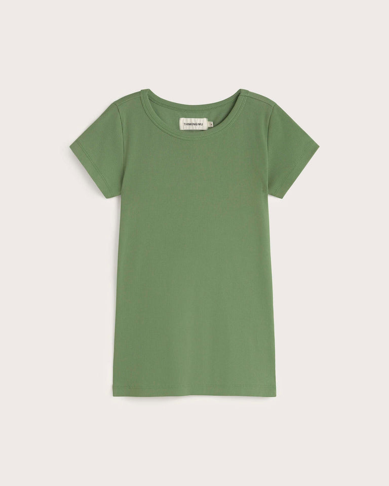 Camiseta slim verde Mirna-R sostenible silueta - 1