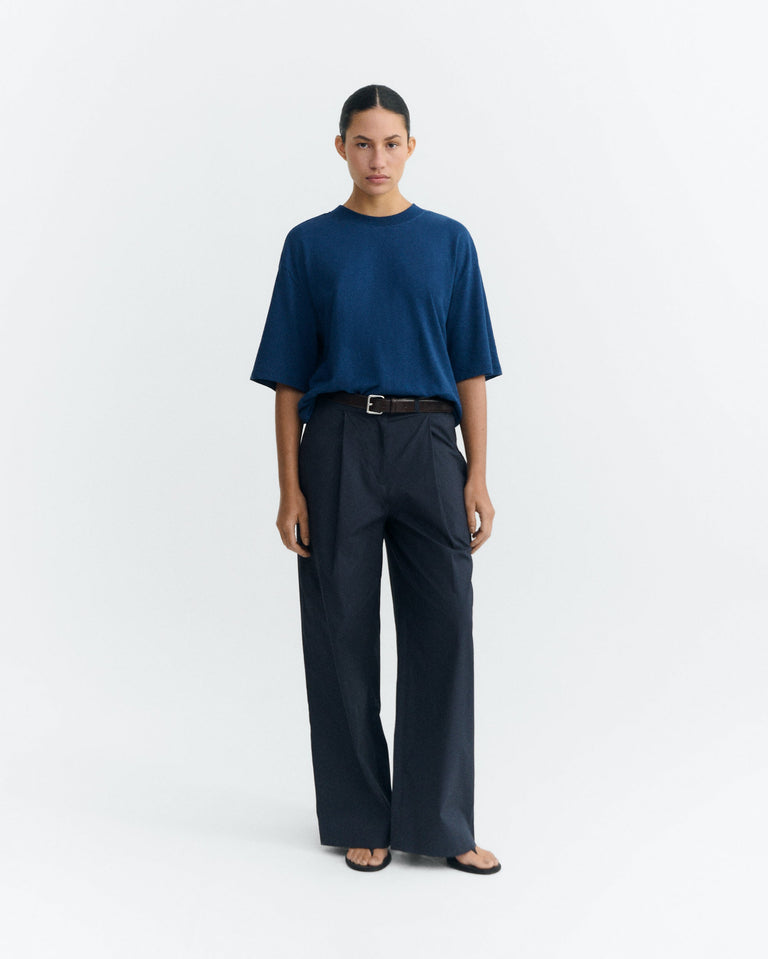 Camiseta oversize navy hemp Lena sostenible - 1