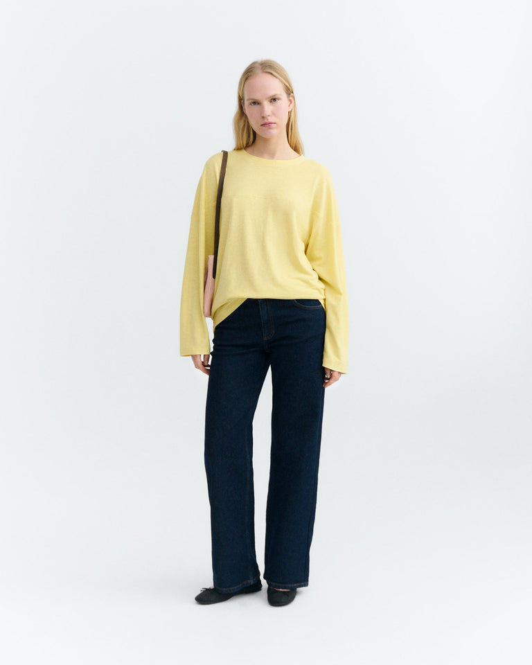 Camiseta oversize amarilla hemp Bar sostenible - 5