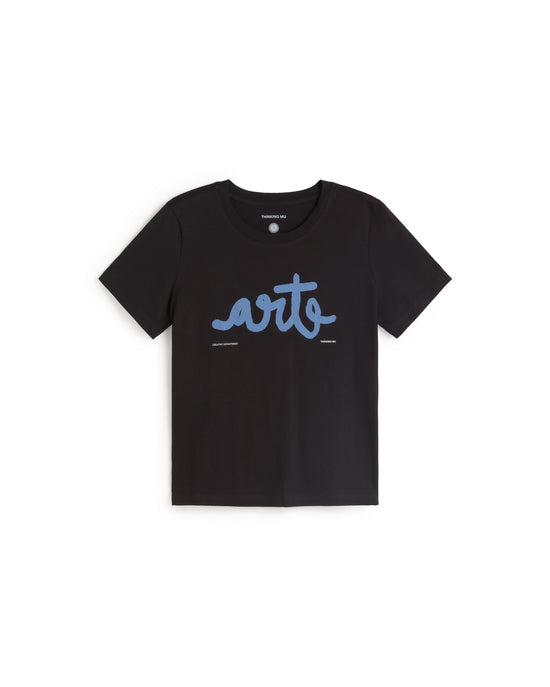 Camiseta negra arte Ida sostenible silueta - 1